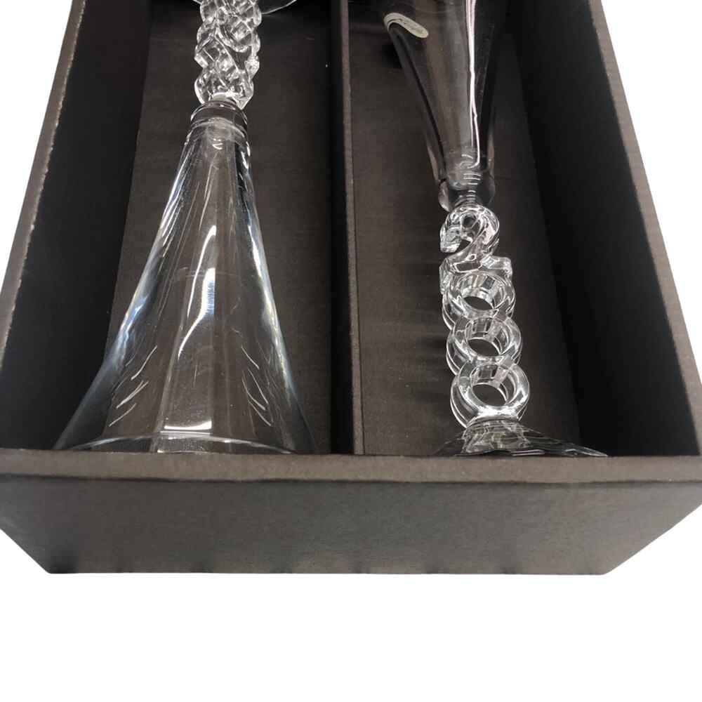NIB Cristal D Arques Collectible Y2K Millennium Champagne flute glasses - Picture 13 of 16